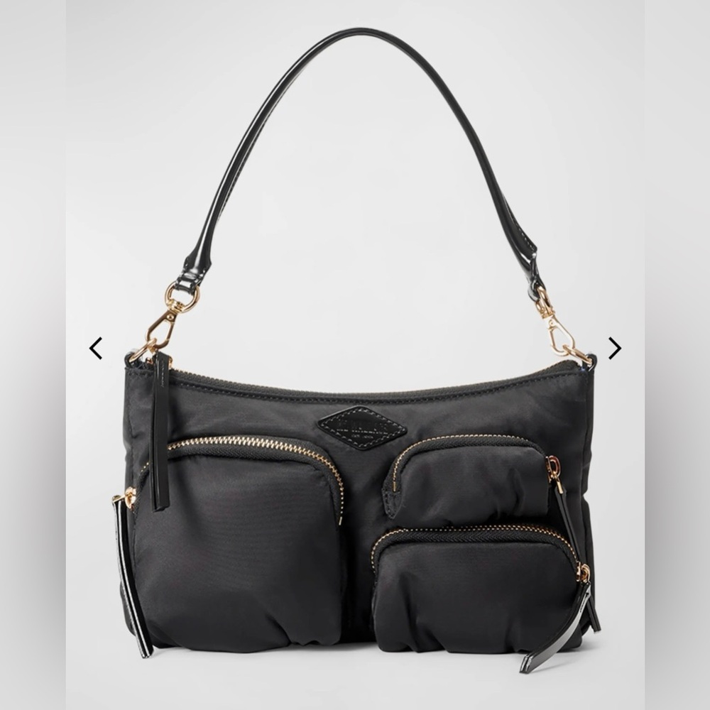 MZ Wallace Chelsea Petite Shoulder Bag with Crossbody Strap NWT Black